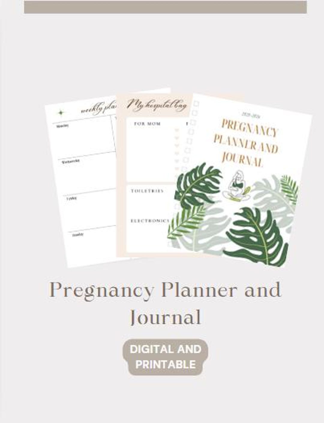 Printable Pregnancy Planner & Journal PDF – 64-page Weekly Tracker ...