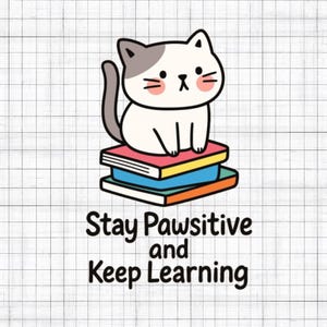 Stay Pawsitive Cat Design – Motivational Feline Clipart Bundle (Png/jpg/svg/PDF)