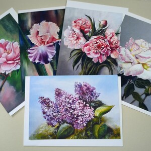 Grusskarte mit einem Bild von Blumen, Innenseite blanko, Gartenblumen, Hunde, Geburtstage, Anlass, Multipack mit Umschlägen, Schöne Blumen