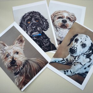 Carte de voeux avec une image d'un chien, intérieur vierge, animaux de compagnie, chiens, anniversaires pour toutes les occasions, emballage multiple avec enveloppes, cartes d'artistes pour animaux de compagnie.