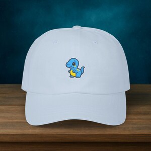 Cute Dinosaur Dad Hat, Embroidered Cap, Kawaii Baby Brontosaurus Baseball Hat, Adjustable Strapback, Dino Lover Gift, Cute Aesthetic