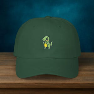 Cute Dinosaur Dad Hat, Embroidered Cap, Kawaii Baby T. Rex Baseball Hat, Adjustable Strapback, Dino Lover Gift, Cute Aesthetic