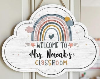 Customize Teacher Sign, Teacher Name Sign, Teacher Door Hanger, Teacher Gift, Classroom Decor, Clasroom Wooden Sign, Back To School