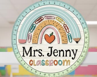 Anpassen Klassenzimmer Dekor, Lehrer Türschild, Lehrer Geschenke, Regenbogen Türschild, Lehrer Wertschätzung Geschenk, Klassenzimmer Türschild