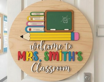 Cartello porta insegnante personalizzato, decorazioni per aule, regali per insegnanti, appendino porta insegnante, regalo di apprezzamento insegnante, cartello porta classe