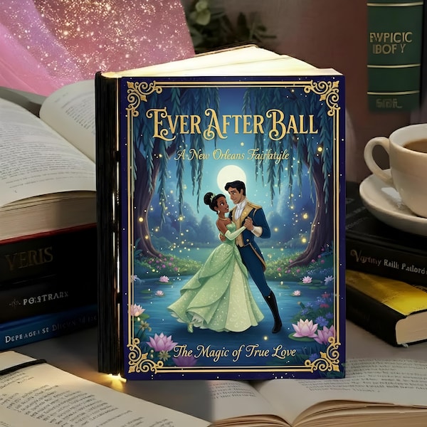 Princess and Frog Book Lamp, Folding LED Light, Couple Decor