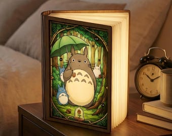 Totoro Book Lamp, Ghibli Decor, Folding LED Light
