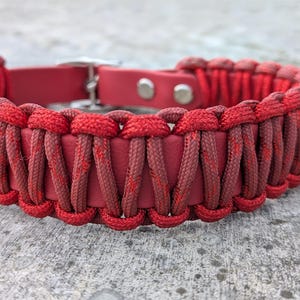 Halsband Leine 2m Biothane & Paracord, Valentinstagsmodell Modell "Ruby" Biothanehalsband Biothaneleine, einzeln oder im Set