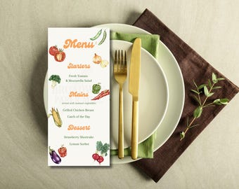 Fresh off the Market Bridal Shower Menu Template Editable | Farmers Market Garden Theme | Printable Canva Food Menu Sign Veggie Party Decor