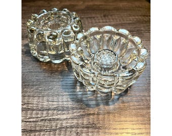 2 Princess House 3-weg vintage kristallen kandelaar