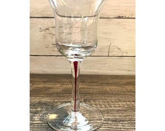 Yankee Candle Clear Glass Votive Tea Light Holder Red Stem Design Valentine