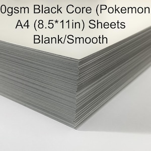 310gsm Black Core TCG Cardstock - DIY/Proxy Professional Blank Smooth Playing Cardstock - 20*A4(8.5 * 11in) Sheets