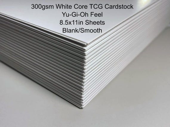 300gsm (YGO) White Core TCG Cardstock - DIY/Proxy Professional Blank Smooth Playing Cardstock - 20xA4(8.5 * 11in) Sheets