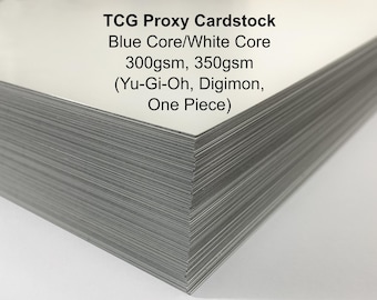 Cartulina para juegos de cartas coleccionables - Proxy DIY - 8.5*11 pulgadas - Núcleo azul 300 g/m², núcleo blanco 300 g/m², 350 g/m² (Yu-Gi-Oh, One Piece, Digimon, etc.)