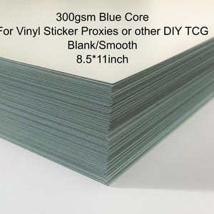 300gsm BLUE Core Cardstock - DIY TCG Proxy Card Stock - 8.5x11in Sheets - .3mm Thickness