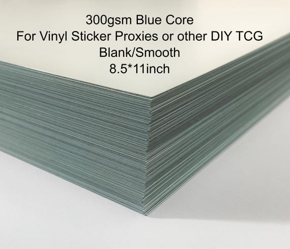 300gsm BLUE Core Cardstock - DIY TCG Proxy Card Stock - 8.5x11in Sheets - 275mic Thickness