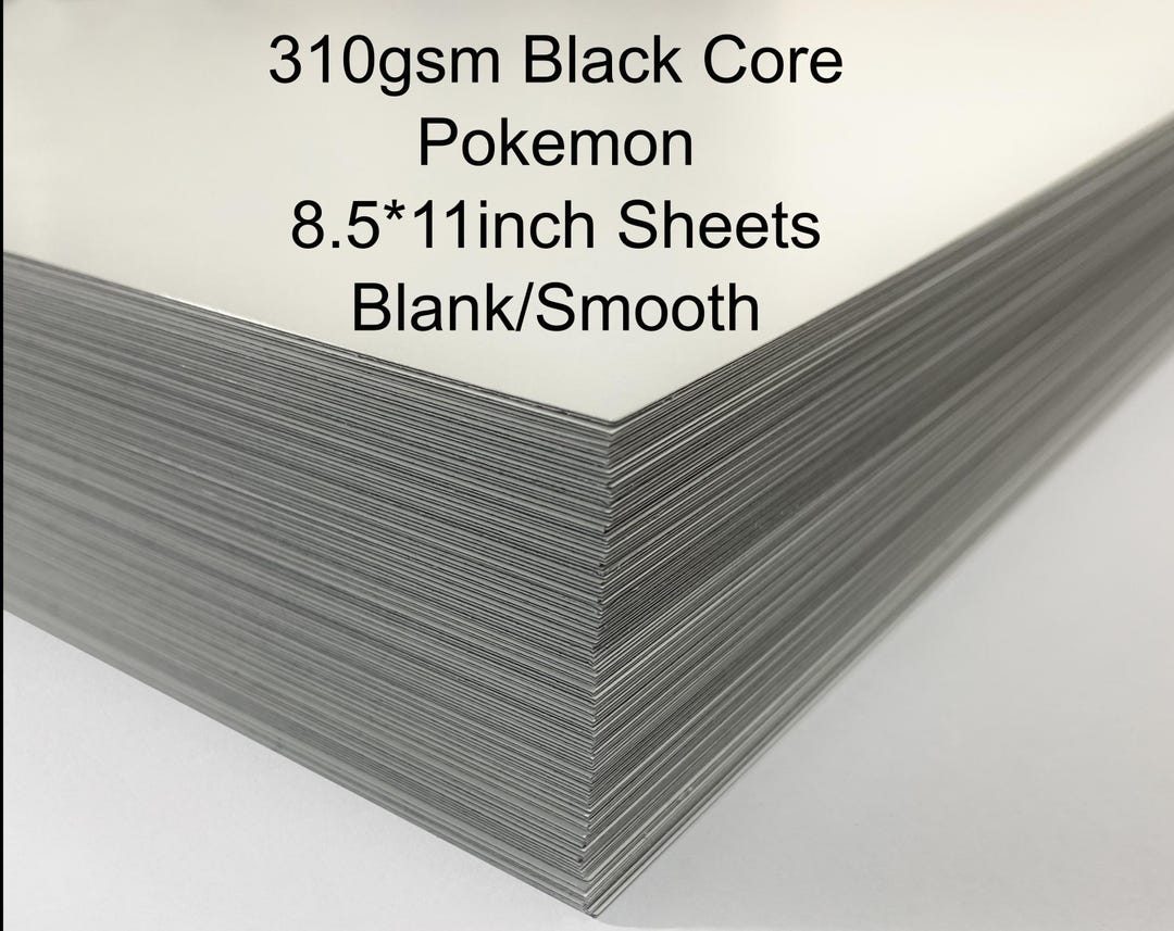 310gsm Black Core Cardstock: DIY TCG Proxy Card Stock - 8.5x11in - Blank/smooth - Pokemon Weight/feel - Etsy 310gsm Black Core Cardstock: DIY TCG Proxy Card Stock - 8.5x11in - Blank/smooth - Pokemon Weight/feel - Etsy