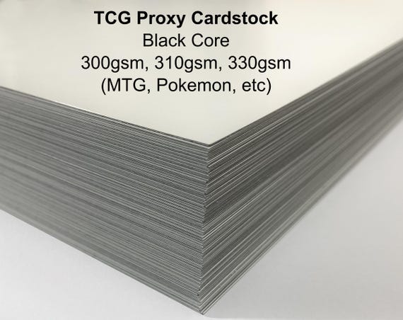 TCG Cardstock - DIY Proxy - 8.5*11in - Black Core - 300gsm, 310gsm, 330gsm - MTG, Pokemon, etc