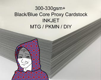 300-350gsm Black/Blue/White Core + Foil INKJET Proxy Cardstock - Proxyjak Custom Production Unified Listing