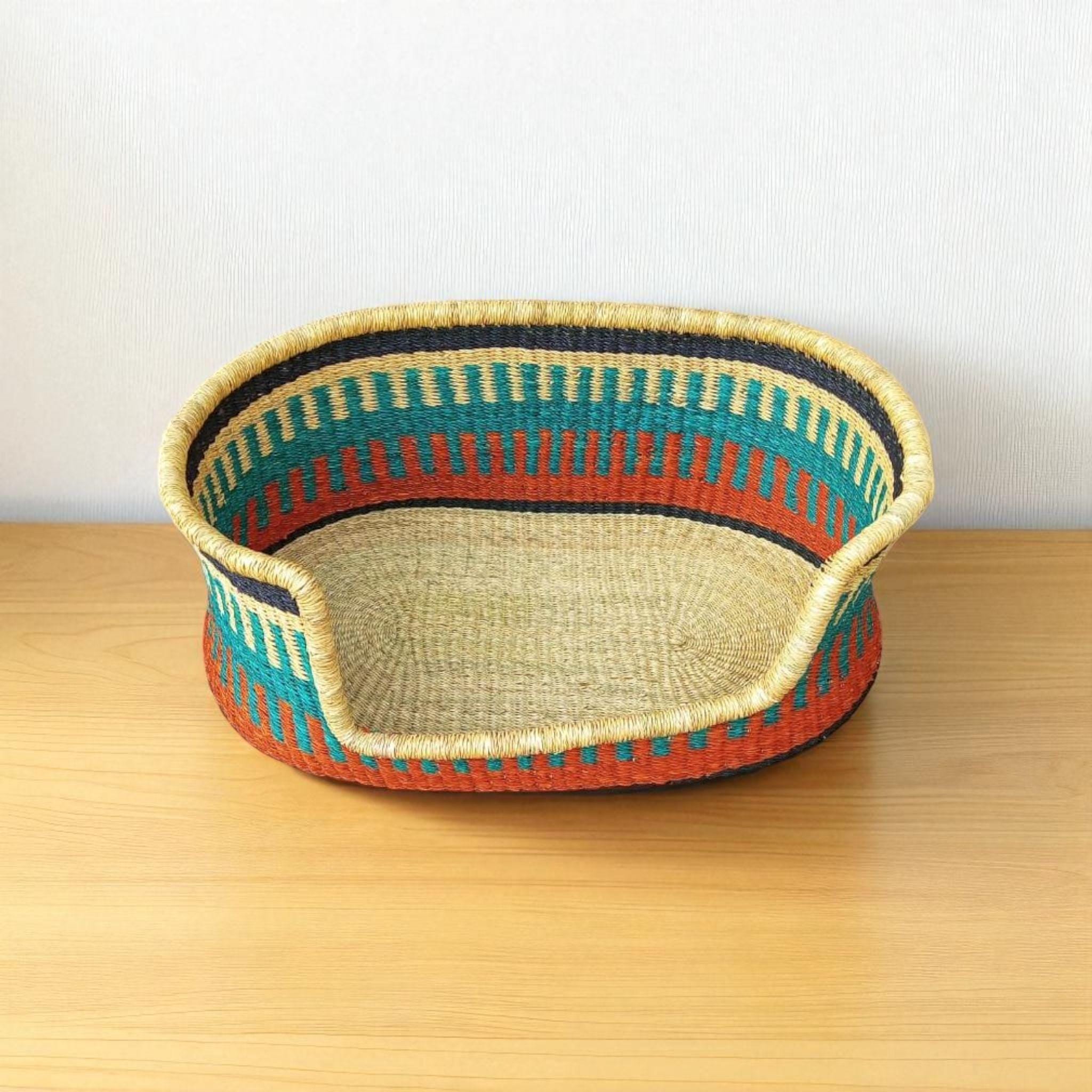 手作りのボルガ犬用ベッドバスケット：環境に優しい編み込みペット家具