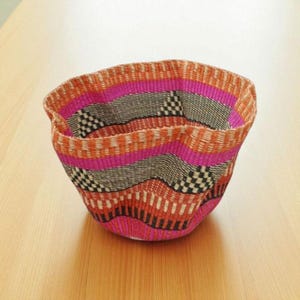 Bowl Basket,Decorative Woven Storage for Fruit, Yarn, Keys and More, African Basket ,Bolga Handmade Basket