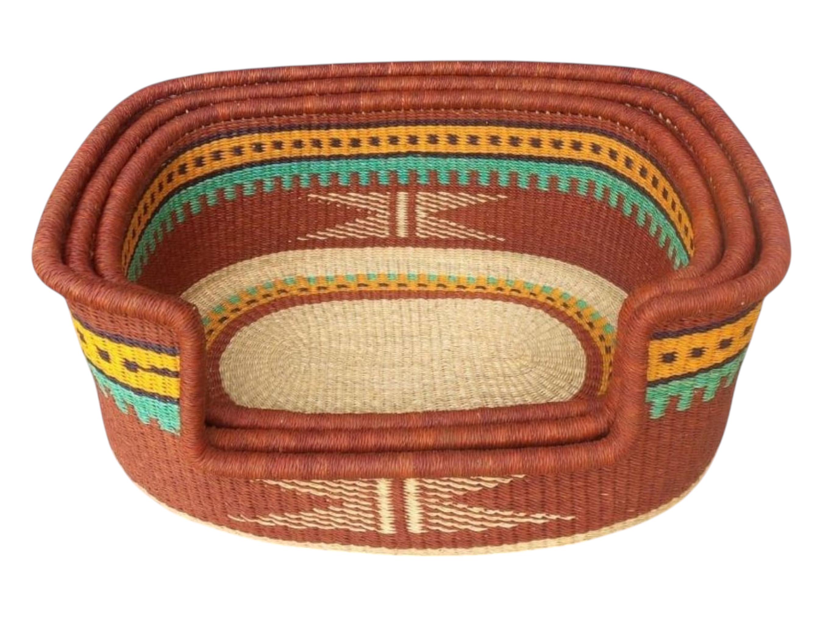 手編みのボルガ犬用ベッドバスケット：環境に優しいアフリカのペット用