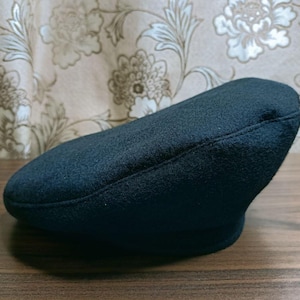 Black Wool Scottish Tam: Traditional Highland Beret Bonnet