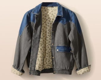 80s Cosplay Costume Denim Jacket | Retro Vintage Jean Jacket