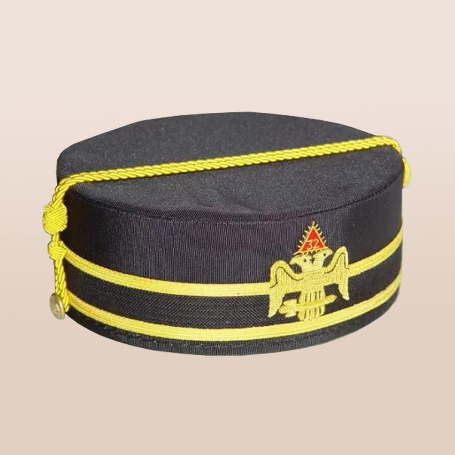 Masonic 32nd Degree Scottish Rite Cap: Black Freemason Regalia - Etsy