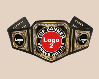 Personalized Championship Belt, Custom Award, Genuine Leather Strap, Zinc Metal Plates, Engraved Trophy Belt