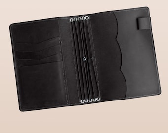 Personalized Leather Journal Cover – Travel Notebook with Pen Holder