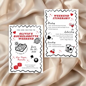 Vegas Bachelorette Invitation and Itinerary Template, We said Vegas Bach Party Invite, Weekend Itinerary for Vegas Bachelorette Party