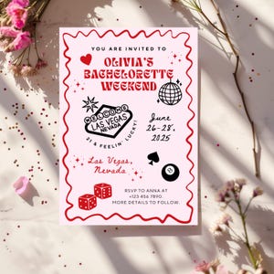 Vegas Bachelorette Invitation and Itinerary Template, We said Vegas Bach Party Invite, Weekend Itinerary for Vegas Bachelorette Party