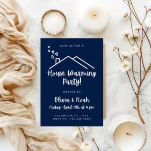 Editable Housewarming Invitation Template, Invite for House Warming Party, Minimalistic New Home, Home Sweet Home, Instant Download