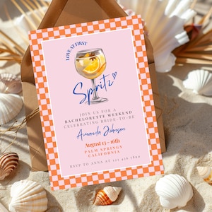 Aperol Spritz Bachelorette Invitation and Itinerary Template, Spritz Bridal Shower Invite, Citrus Feeling Spritzy Card, Instant Download