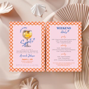 Aperol Spritz Bachelorette Invitation and Itinerary Template, Spritz Bridal Shower Invite, Citrus Feeling Spritzy Card, Instant Download