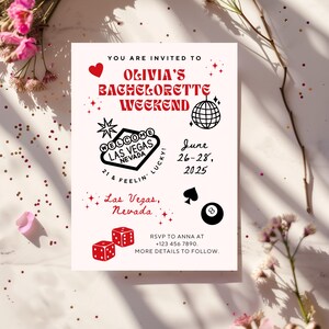 Vegas Bachelorette Invitation and Itinerary Template, We said Vegas Bach Party Invite, Weekend Itinerary for Vegas Bachelorette Party
