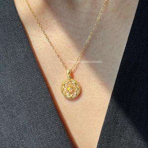 Opal Gold necklace, Opal Birthstone, 925 Sterling Silver, Dainty Stackable 14k Gold Plated Necklace, Tarnish Resistant, Gift for Her