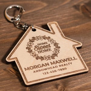 Custom Real Estate Keychain | New Home Closing Gift | Realtor Keychain with Logo | Real Estate Marketing | Branding for Agents
