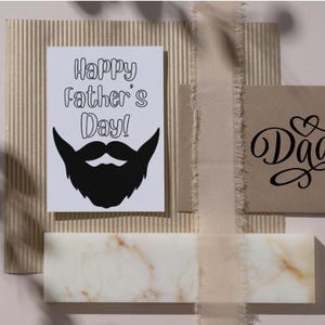 Carte de fête des pères imprimable sur le thème de la barbe pour les enfants – Téléchargement instantané pour les papas qui aiment s'amuser (carte uniquement - enveloppe non incluse) 2