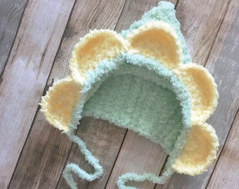 3 to 6m Yellow Flower Petals Daisy Hood Hat for Girls,  Infant Lime Green Bonnet Easter Costume Accessory, New Arrival Baby Shower Gift