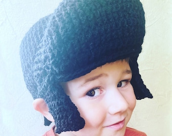 PREORDER 50s Quiff & Sideburns Baby Wig, Black Funky Rockabilly Costume Beanie, Cool Retro Guy Plush Vintage Hairstyle Hat For Girls or Boys