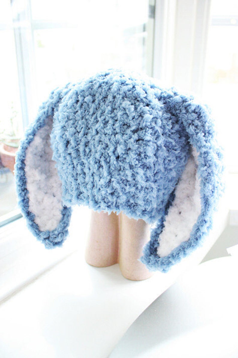 6 to 12m Blue Baby Boy Hat Crochet Spring Baby Hat Blue Bunny Ears Costume Rabbit Hat Photograpy Prop Costume Crochet Spring Gifts