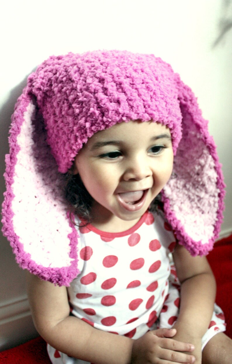 12 to 24m Raspberry Pink Baby Bunny Hat Crochet Baby Girl Pink Etsy