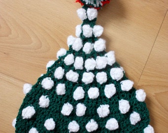 PREORDER 12 to 24m Baby Elf Hat Pom Pom Beanie - Crochet Green Red White Pom Pom Baby Hat Toddler Photo Prop Photo Prop