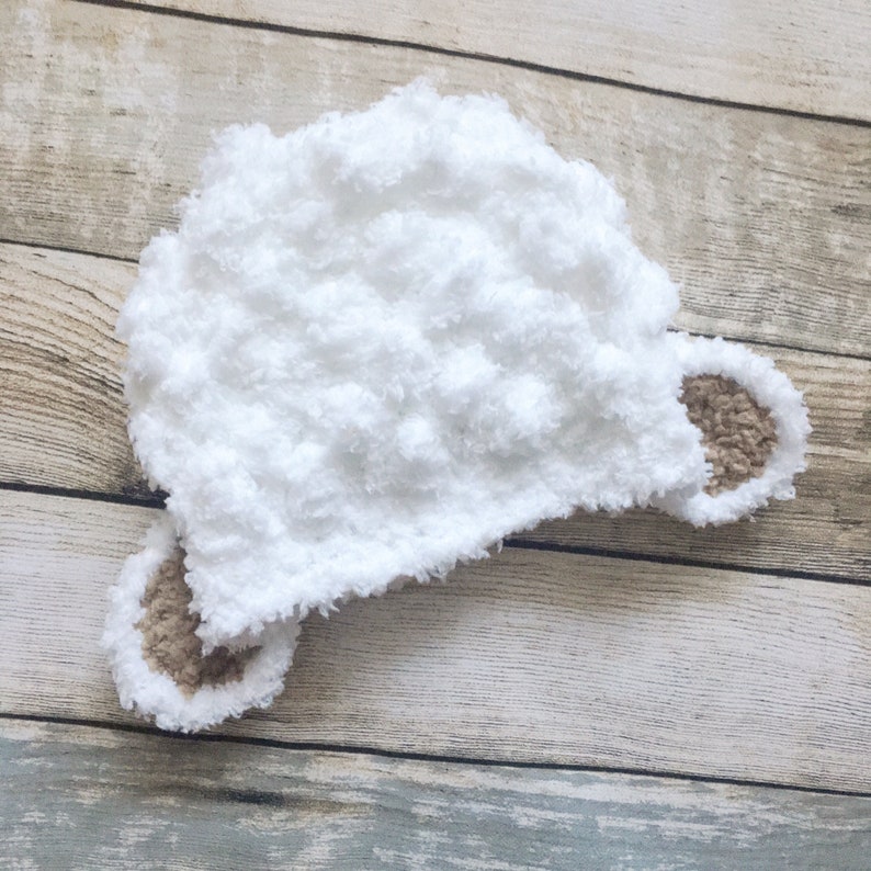 Adult Crochet Lamb Hat White Lamb Beanie Sheep Animal Hat Etsy