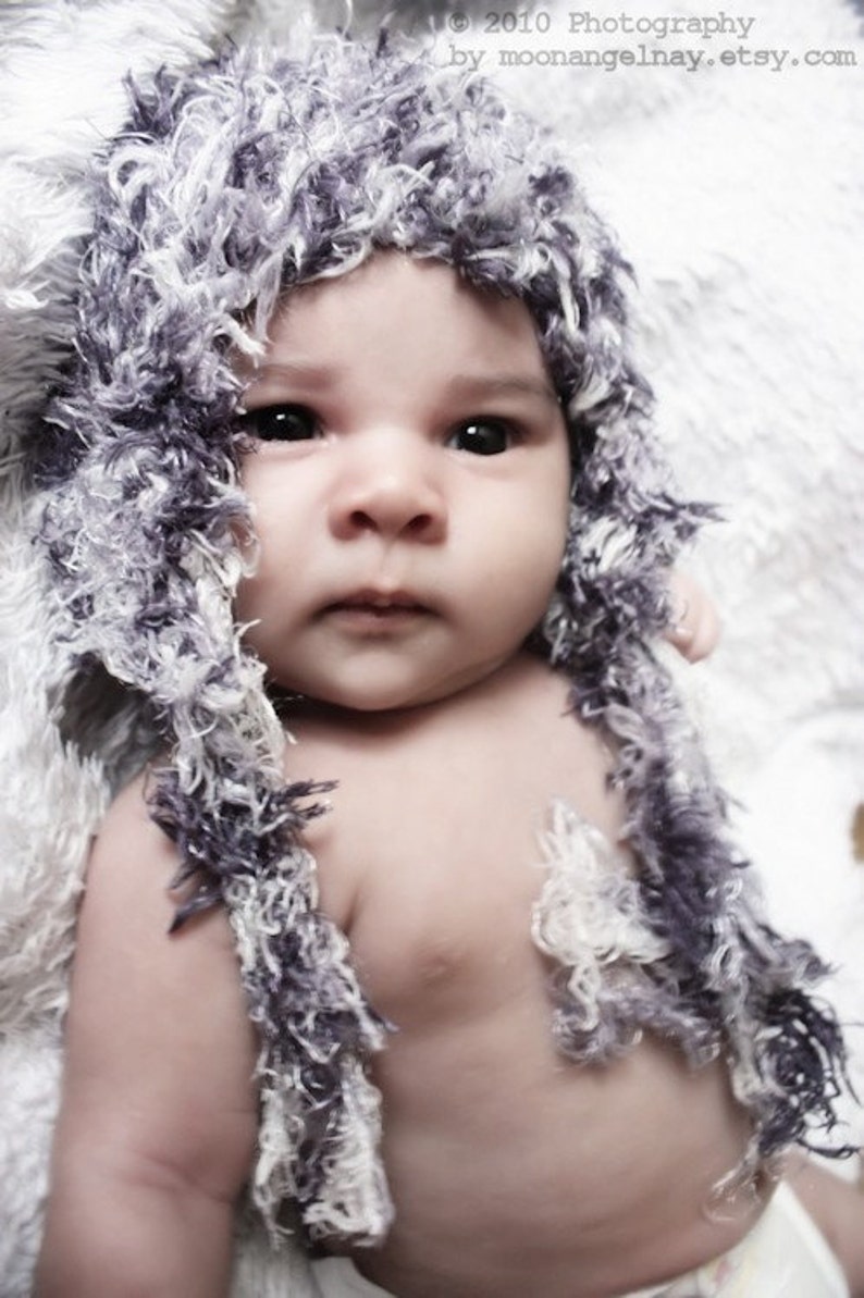 3 to 6m Infant Baby Hat Grey Earflap Beanie Baby Unisex Hat Etsy