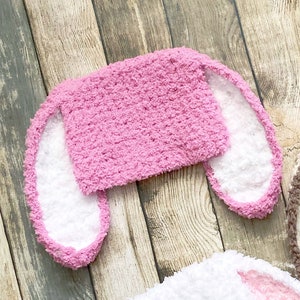 PRE-ORDER Premature Newborn Rose Pink Bunny Ears Hat, Tiny Reborn Girl Soft Crochet Rabbit Costume Beanie, Preemie Easter Baby Shower Gift image 10