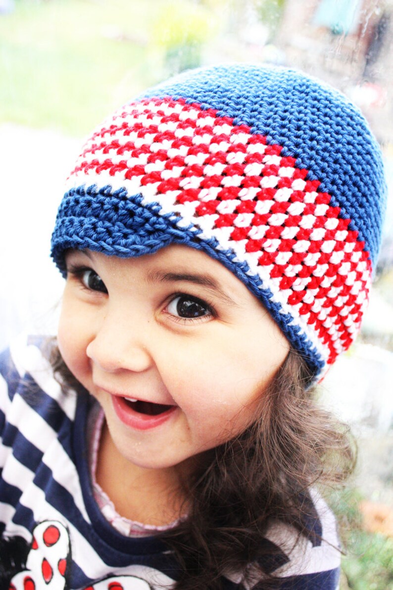 2T to 4T Pure Cotton Summer Newsboy Hat Toddler Crochet Red image 1