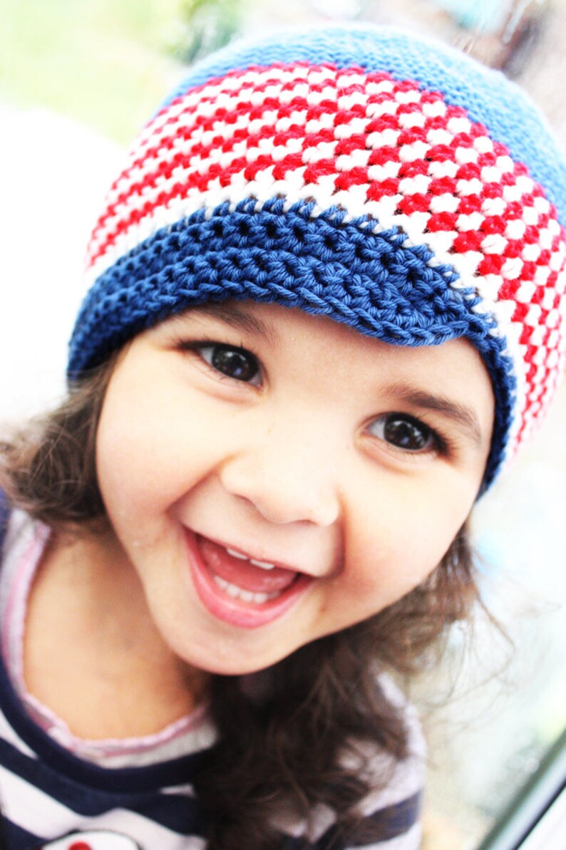 2T to 4T Pure Cotton Summer Newsboy Hat Toddler Crochet Red image 2